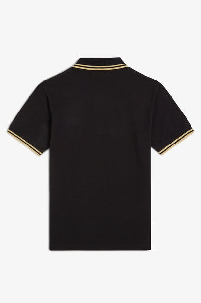 Fred Perry M12 Made In England Polo // BLACK/CHAMPANGE 157