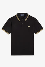 Fred Perry M12 Made In England Polo // BLACK/CHAMPANGE 157
