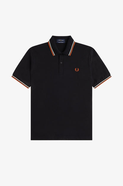 Fred Perry M12 Polo // BLACK TRAMLINE WHITE 93C
