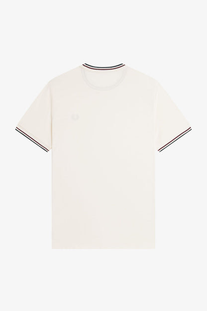 Fred Perry Twin Tipped T-Shirt // ECRU/OXBLOOD/GRASSROOTS 84A