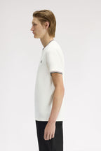 Fred Perry Twin Tipped T-Shirt // ECRU/OXBLOOD/GRASSROOTS 84A