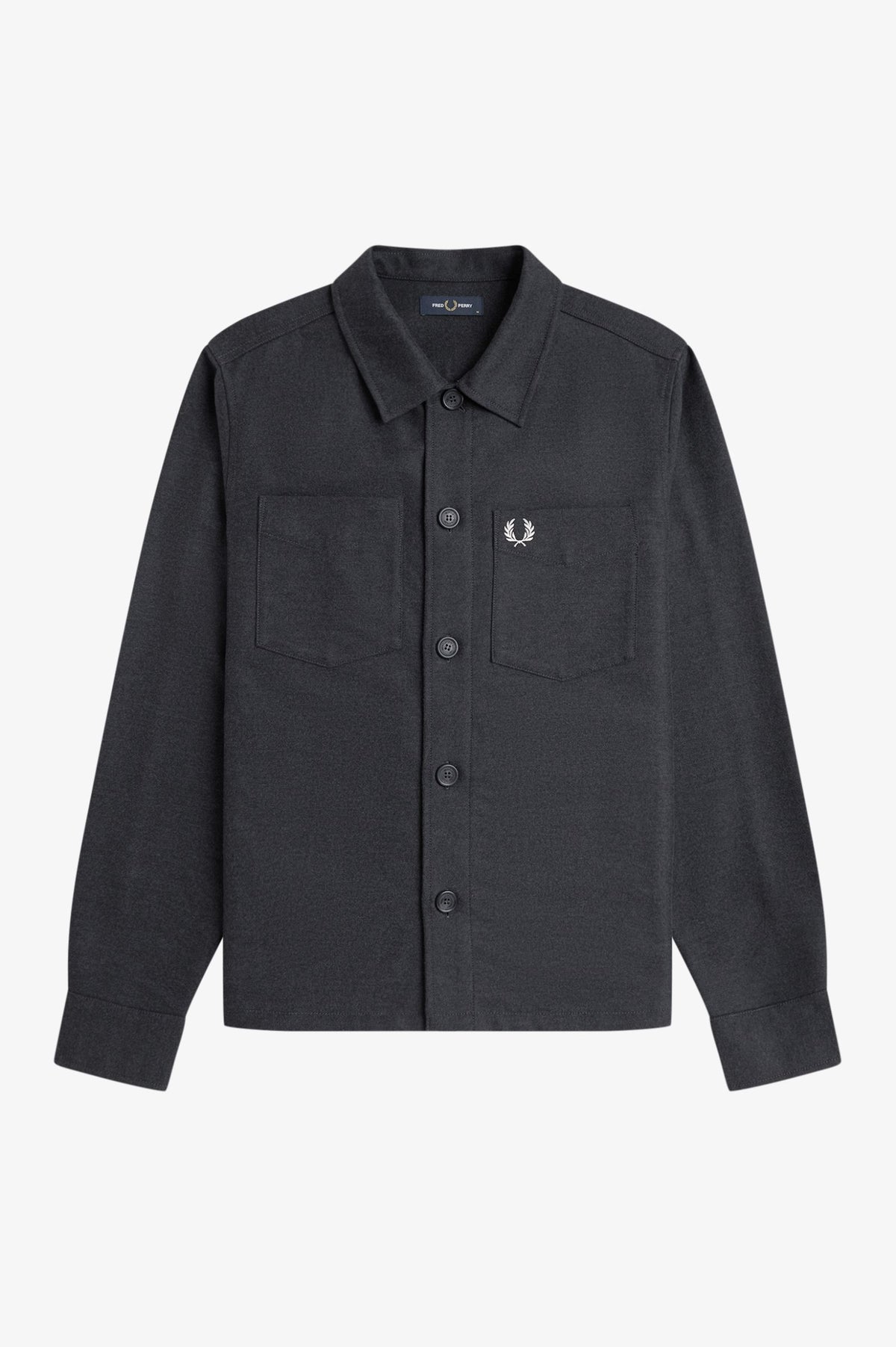 Fred Perry Brushed Twill Overshirt // CHARCOAL MARL 948