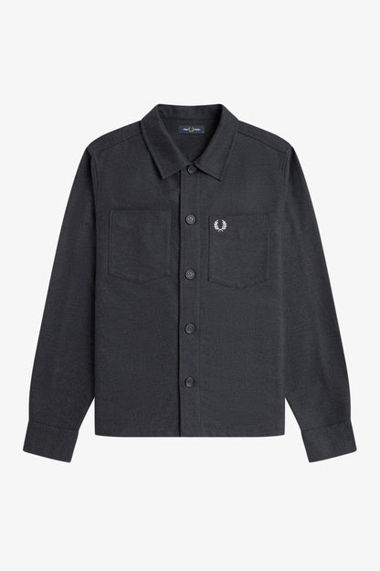 Fred Perry Brushed Twill Overshirt // CHARCOAL MARL 948