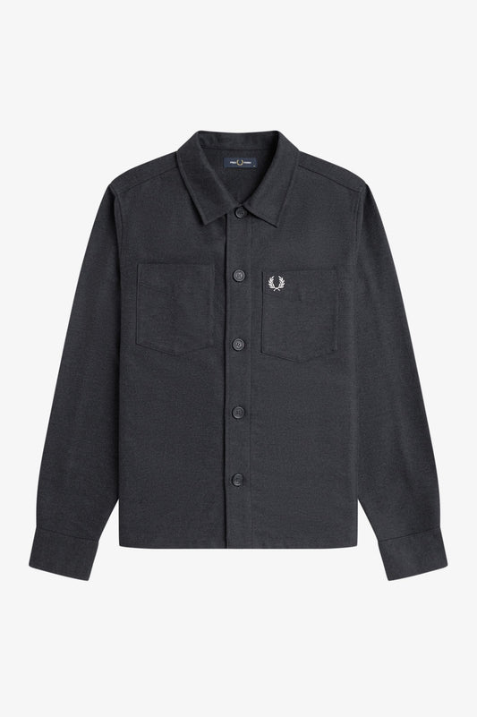 Fred Perry Brushed Twill Overshirt // CHARCOAL MARL 948