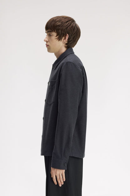 Fred Perry Brushed Twill Overshirt // CHARCOAL MARL 948