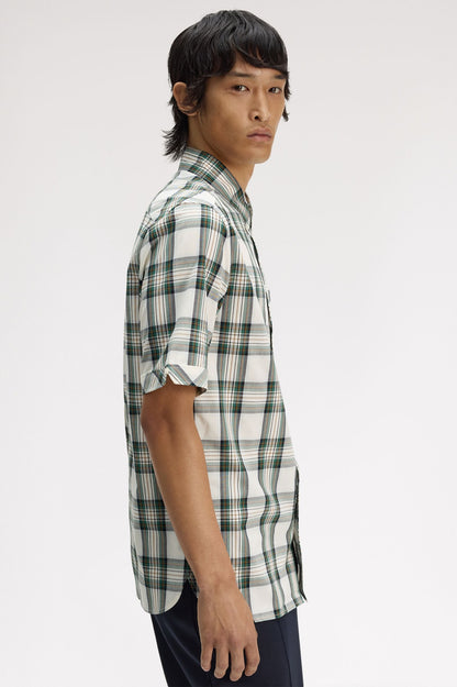 Fred Perry Classic Tartan Short Sleeve Shirt M2434 // ECRU