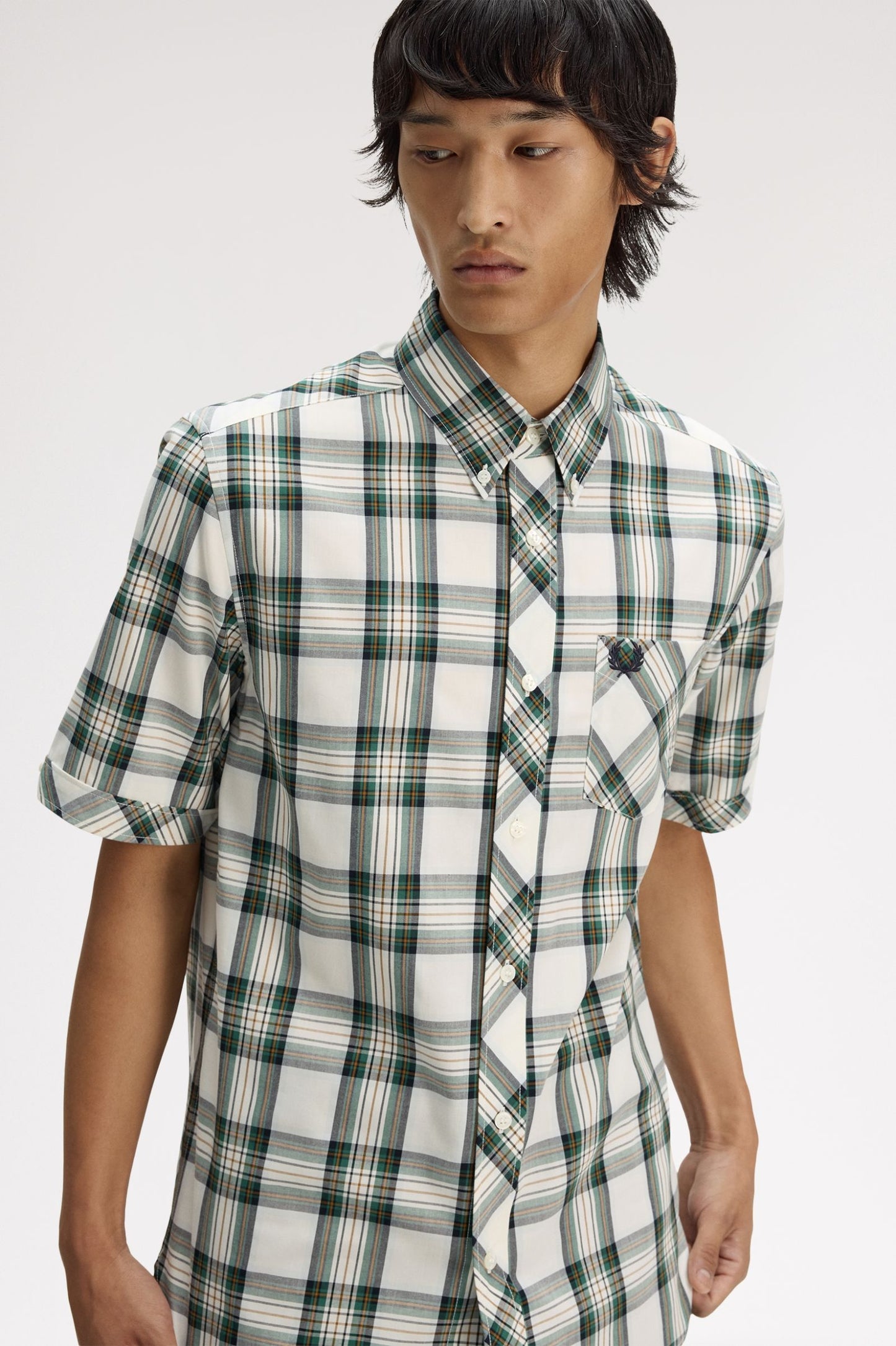 Fred Perry Classic Tartan Short Sleeve Shirt M2434 // ECRU