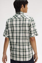 Fred Perry Classic Tartan Short Sleeve Shirt M2434 // ECRU