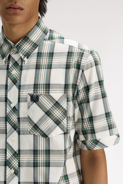 Fred Perry Classic Tartan Short Sleeve Shirt M2434 // ECRU