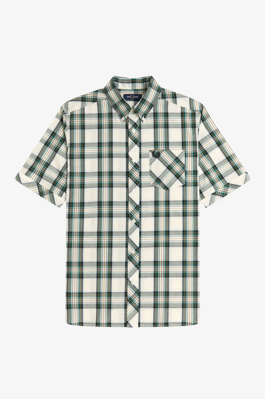 Fred Perry Classic Tartan Short Sleeve Shirt M2434 // ECRU