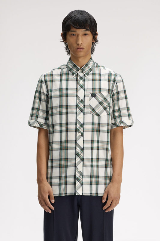 Fred Perry Classic Tartan Short Sleeve Shirt M2434 // ECRU