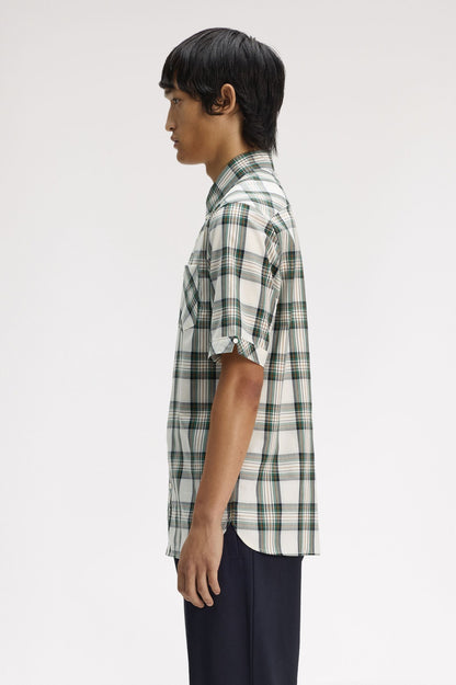 Fred Perry Classic Tartan Short Sleeve Shirt M2434 // ECRU