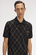 Fred Perry Argyle Print Shirt // BLACK 102