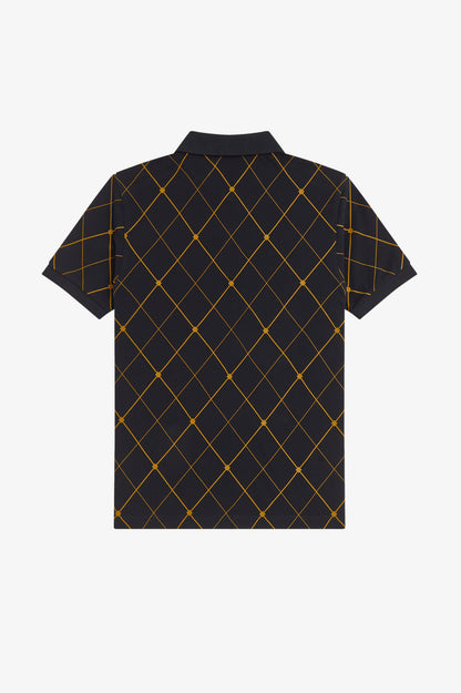Fred Perry Argyle Print Shirt // BLACK 102