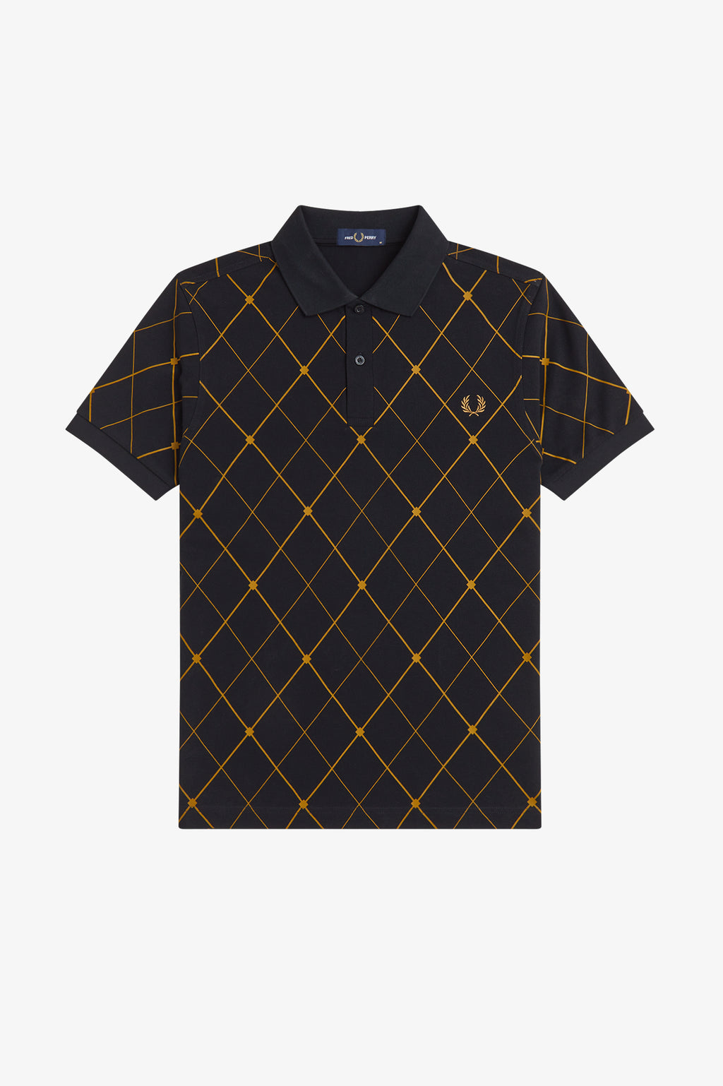 Fred Perry Argyle Print Shirt // BLACK 102