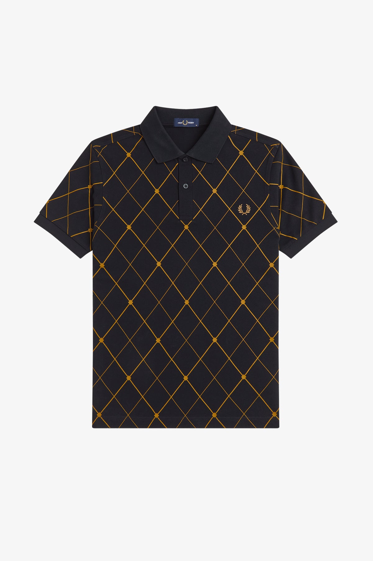 Fred Perry Argyle Print Shirt // BLACK 102