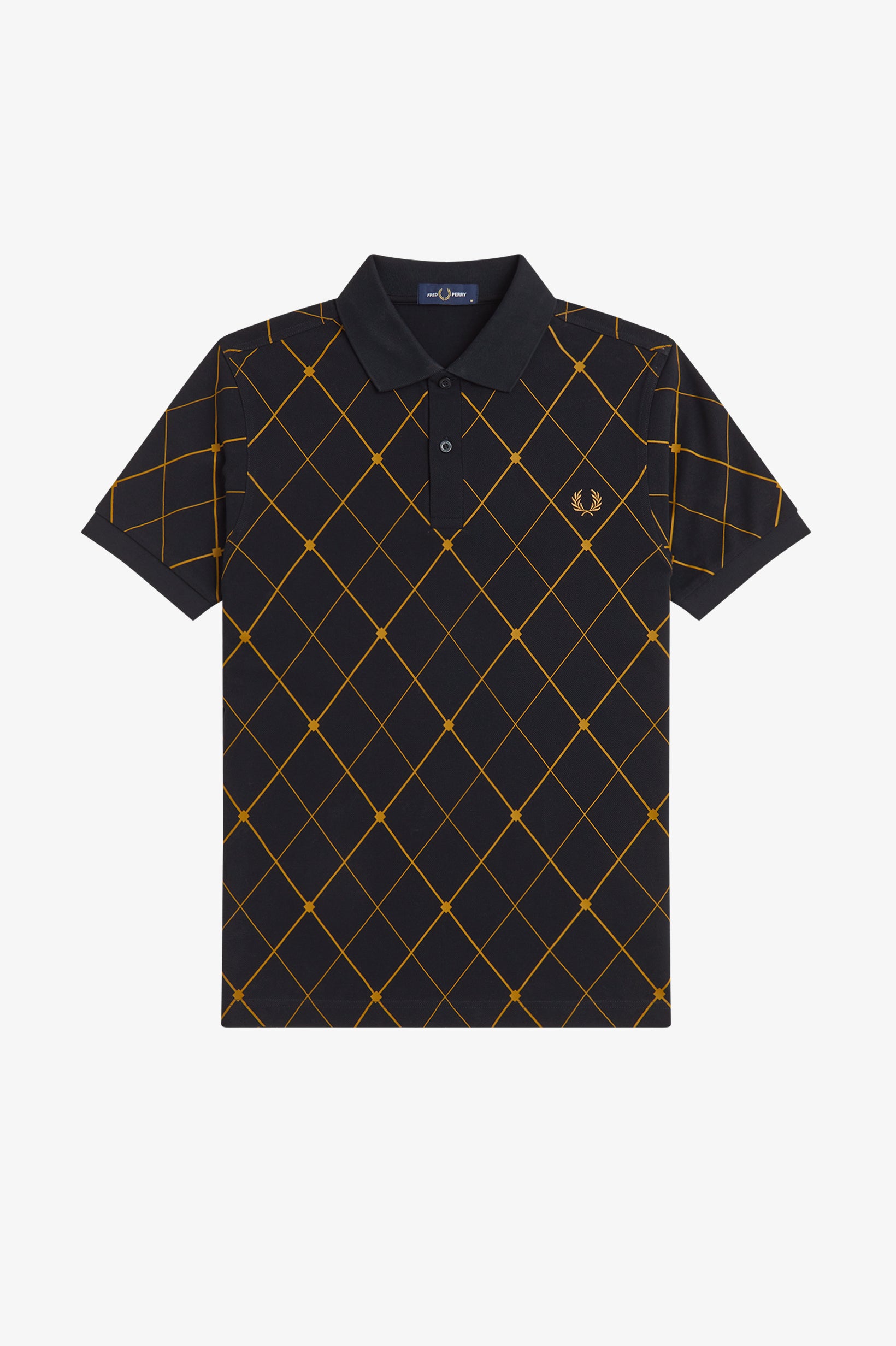 Fred Perry Argyle Print Shirt // BLACK 102