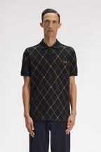 Fred Perry Argyle Print Shirt // BLACK 102
