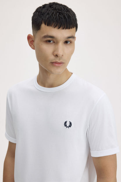 Fred Perry Ringer T-Shirt M3519 // WHITE 100