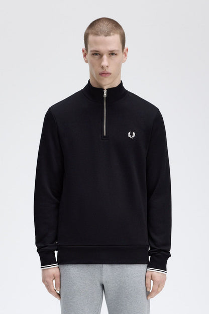 Fred Perry Half Zip Sweatshirt M3574 // BLACK 102