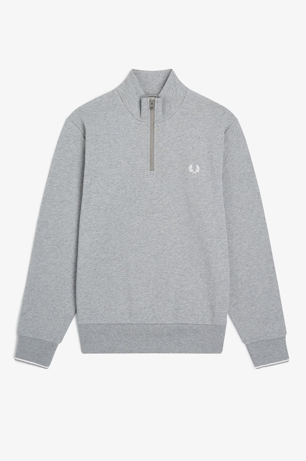 Fred Perry Half Zip Sweater M3574 // STEEL MARL 420