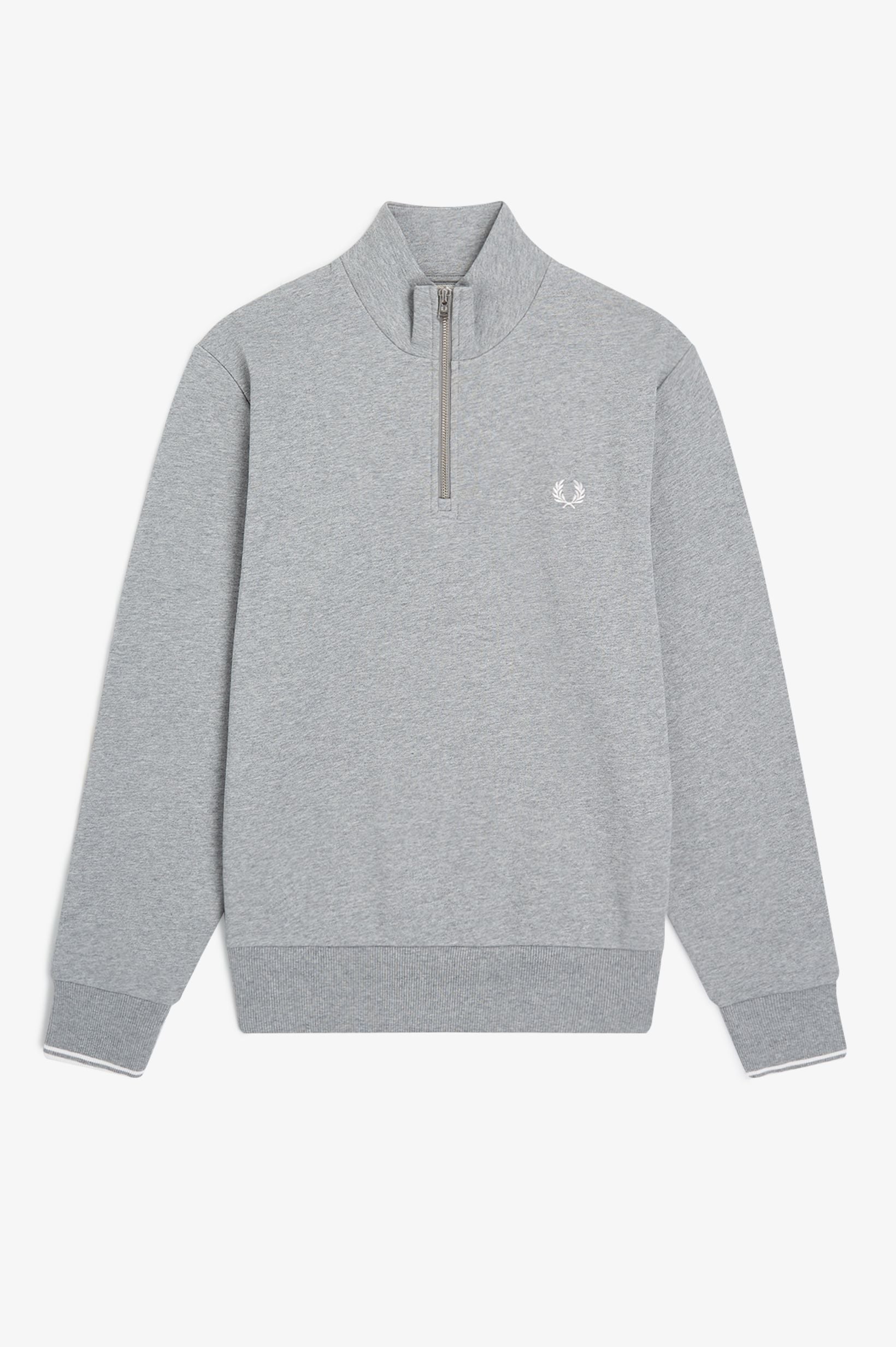 Fred Perry Half Zip Sweater M3574 // STEEL MARL 420