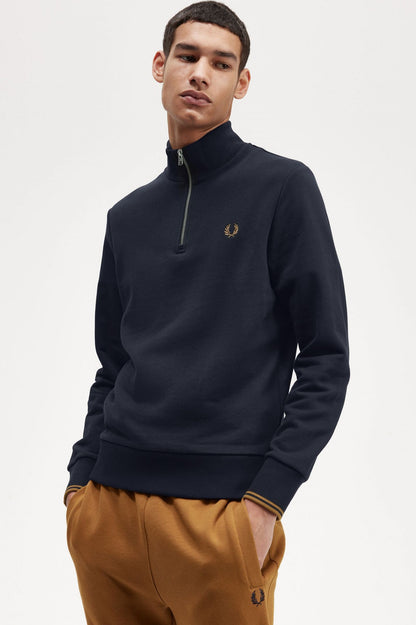 Fred Perry Half Zip Sweatshirt M3574 // NAVY R63