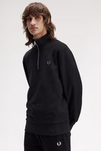 Fred Perry Half Zip Sweatshirt // BLACK S77