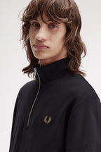 Fred Perry Half Zip Sweatshirt // BLACK S77