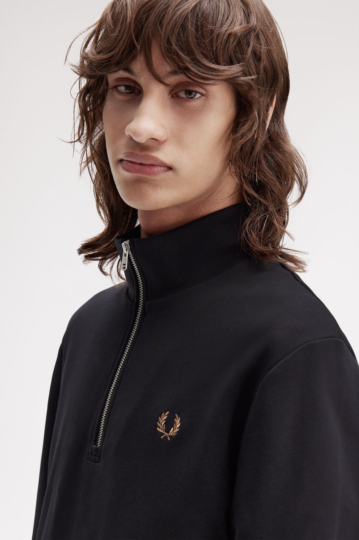Fred Perry Half Zip Sweatshirt // BLACK S77