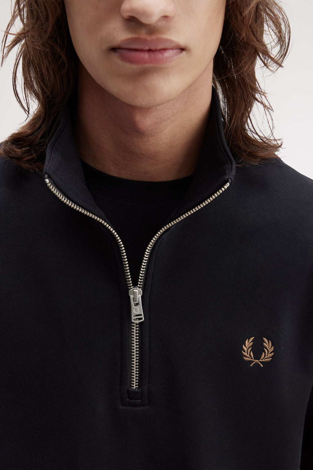 Fred Perry Half Zip Sweatshirt // BLACK S77