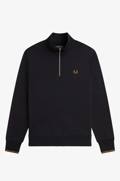 Fred Perry Half Zip Sweatshirt // BLACK S77