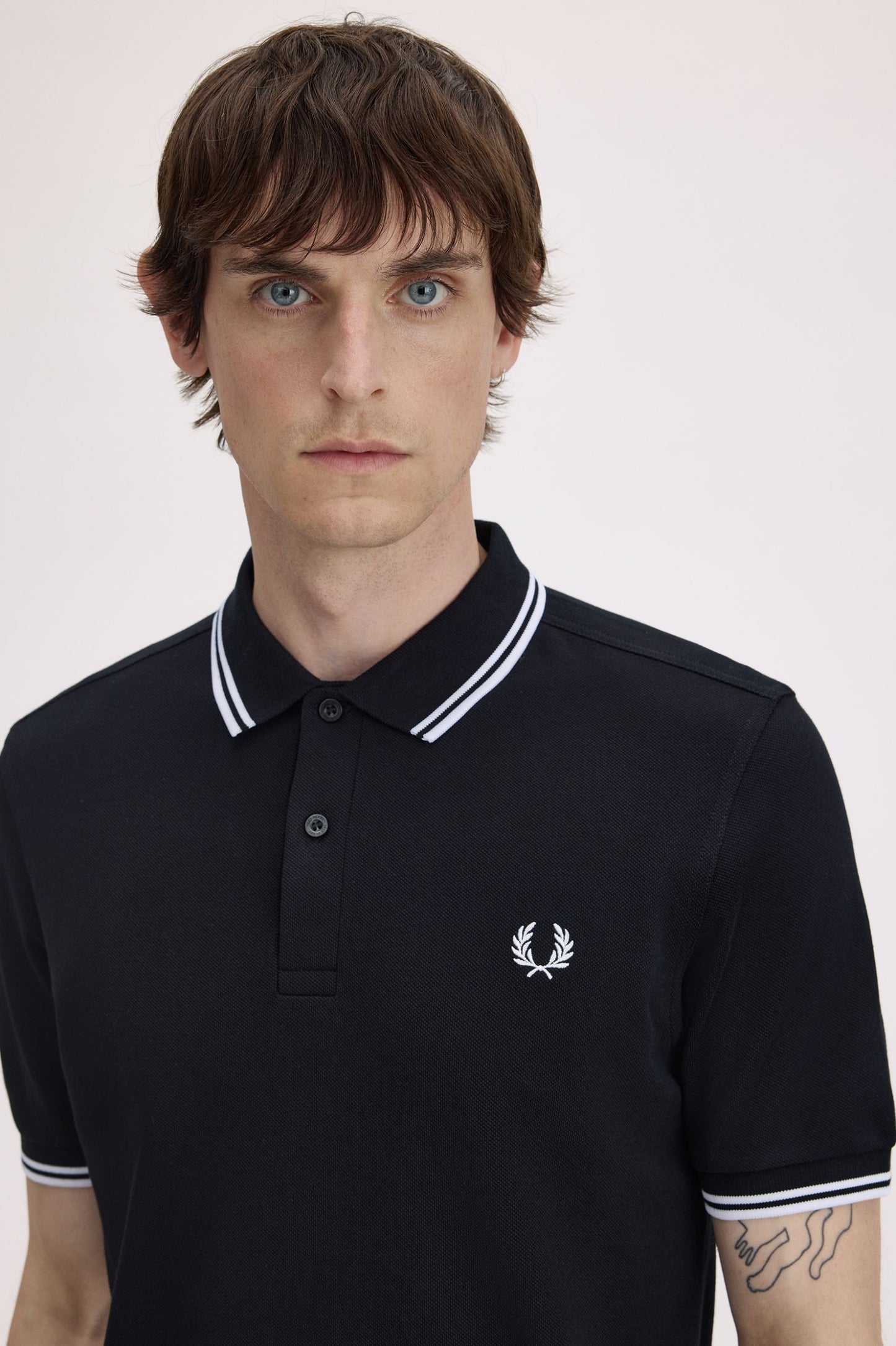 Fred Perry M3600 Polo // BLACK/WHITE 350