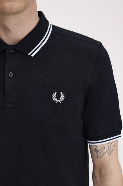 Fred Perry M3600 Polo // BLACK/WHITE 350