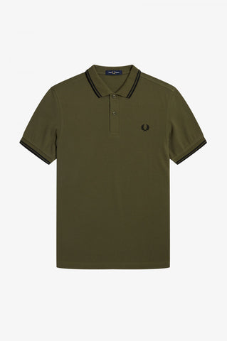 Fred Perry M3600 Q41 Shirt // UNIFORM GREEN/BLACK 
