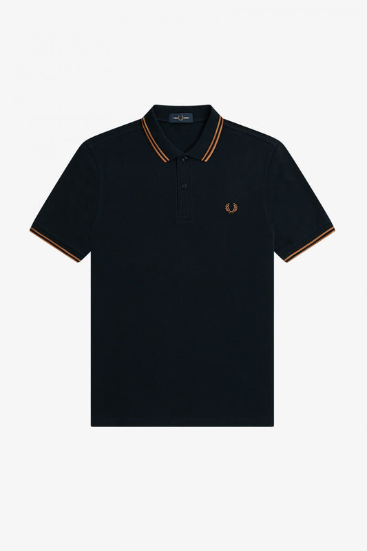 Fred Perry M3600 R63 Skjorta // NAVY/DARKCARAMEL 