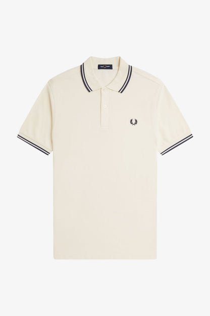 Fred Perry M3600 Polo // ECRU/TENNIS BLUE Y24