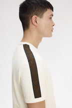 fred Perry Contrast Tape Ringer T-Shirt M4613 // ECRU/BURNT 42A