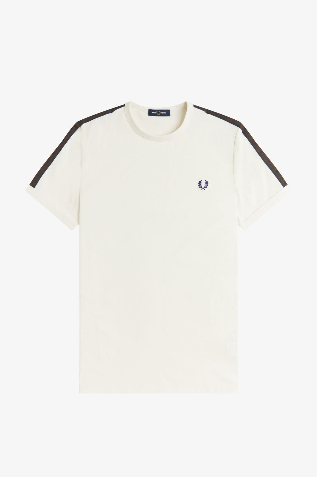 fred Perry Contrast Tape Ringer T-Shirt M4613 // ECRU/BURNT 42A