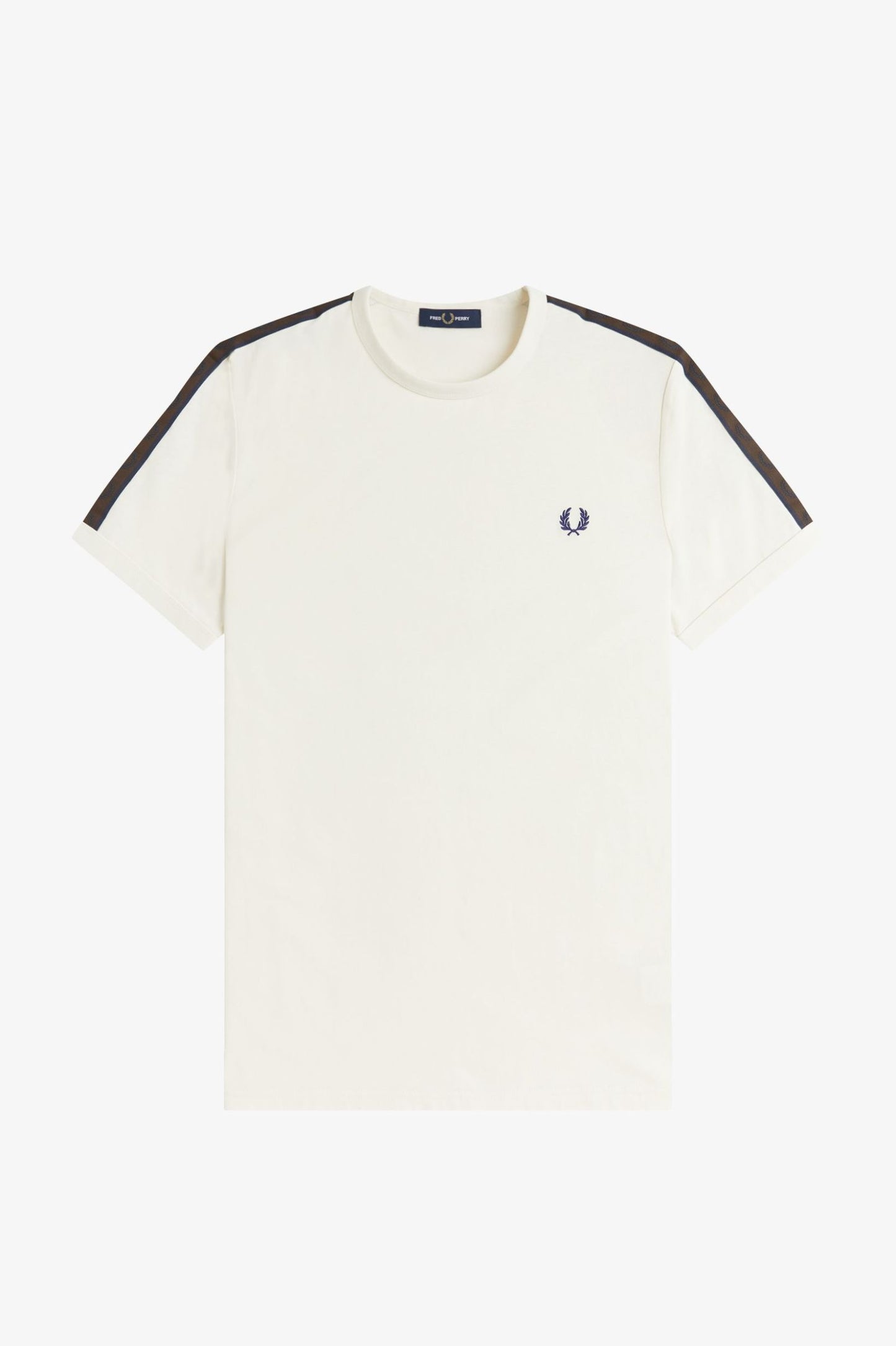 fred Perry Contrast Tape Ringer T-Shirt M4613 // ECRU/BURNT 42A