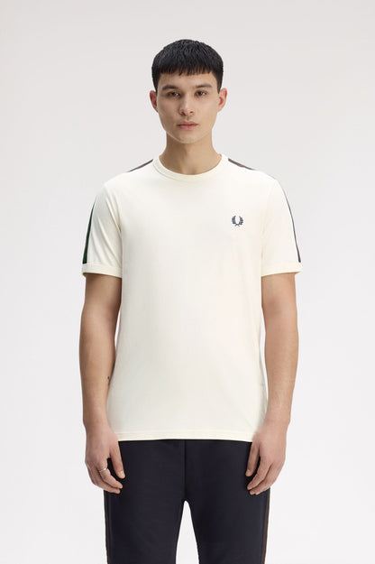 fred Perry Contrast Tape Ringer T-Shirt M4613 // ECRU/BURNT 42A