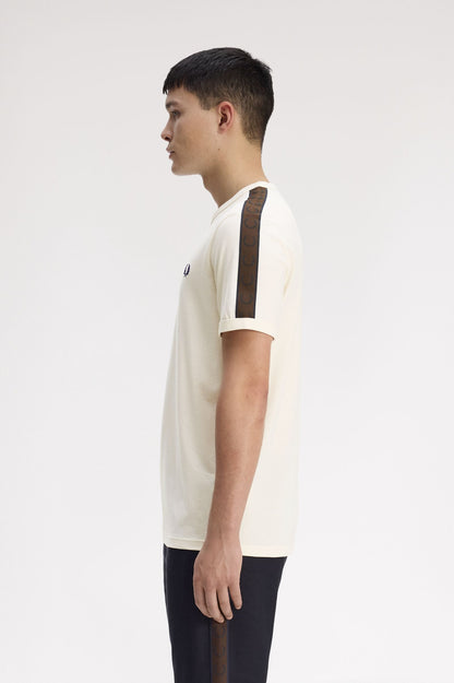 fred Perry Contrast Tape Ringer T-Shirt M4613 // ECRU/BURNT 42A