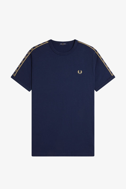Fred Perry M4613 Contrast Tape Ringer T-Shirt // TENNIS BLUE/CHAMPAGNE 91A