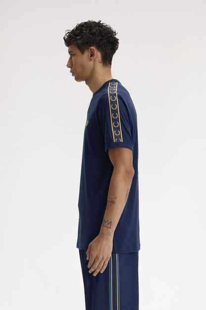 Fred Perry M4613 Contrast Tape Ringer T-Shirt // TENNIS BLUE/CHAMPAGNE 91A