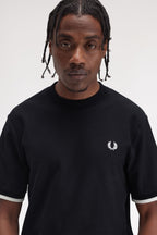 Fred Perry Tipped Cuff Piqué T-Shirt M4654 // BLACK 184