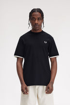 Fred Perry Tipped Cuff Piqué T-Shirt M4654 // BLACK 184