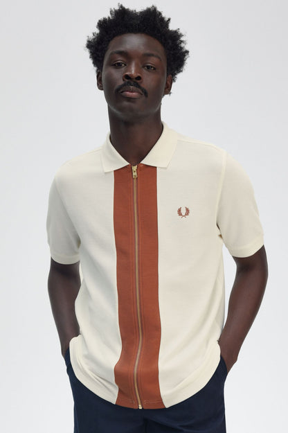 Fred Perry Zip Through Polo M6661 // LIGHT ECRU 760