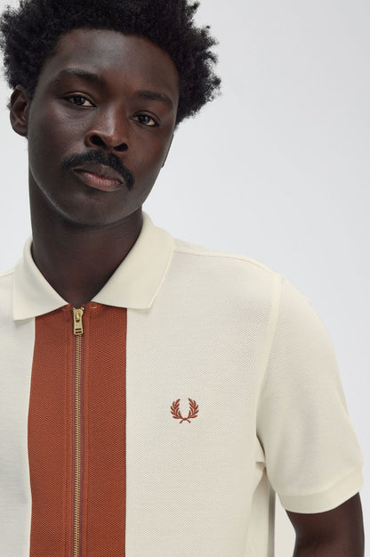 Fred Perry Zip Through Polo M6661 // LIGHT ECRU 760