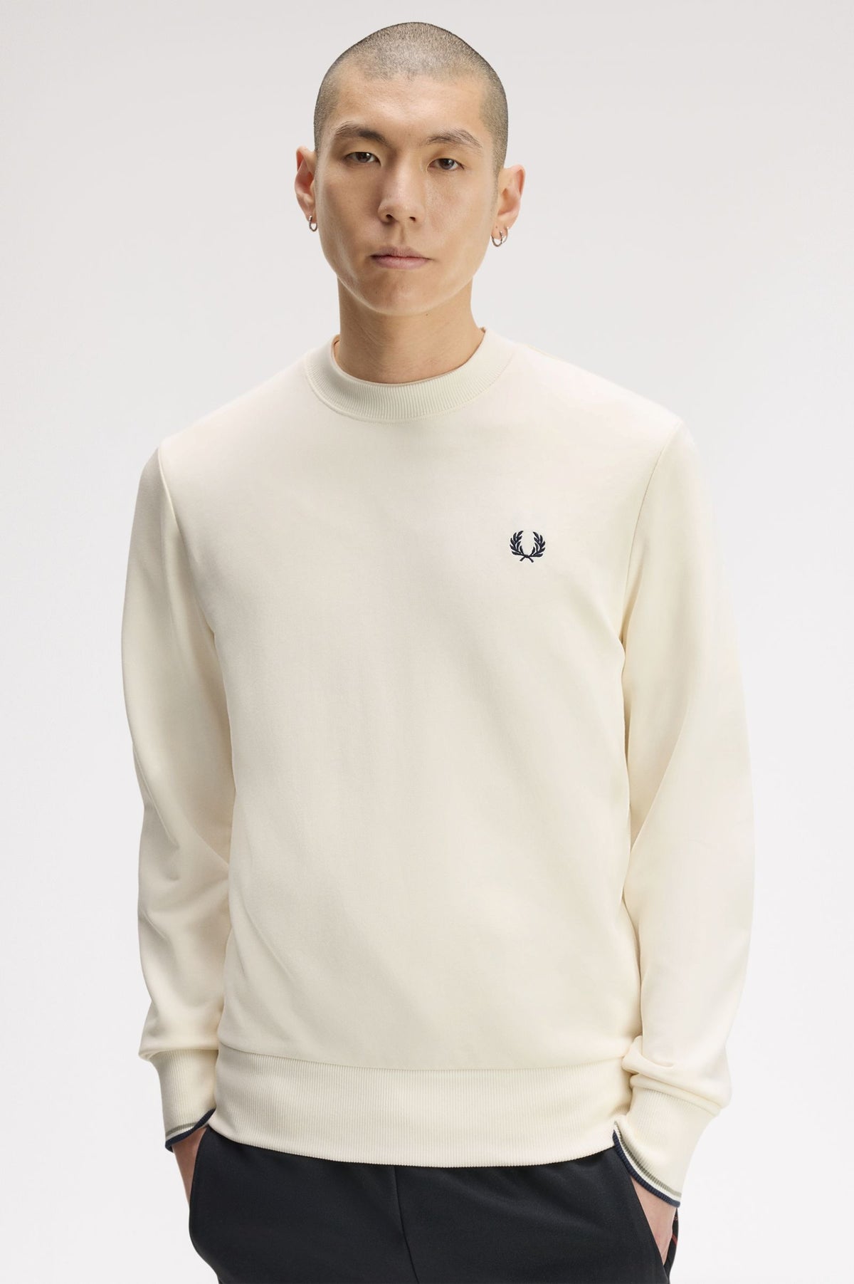 Fred Perry Crew Neck Sweatshirt // ECRU 68C