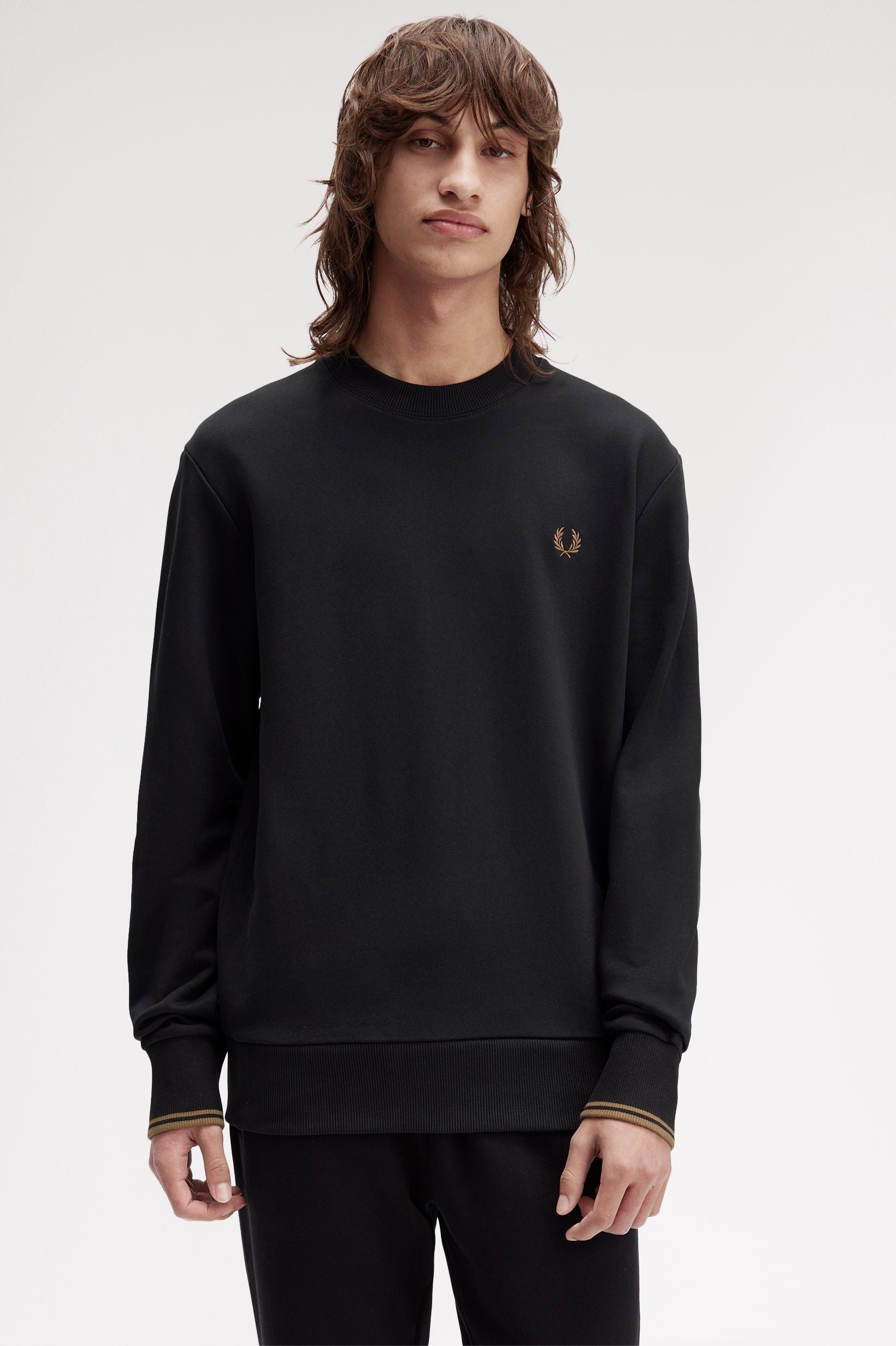 Fred Perry Crew Neck Sweatshirt // BLACK S77